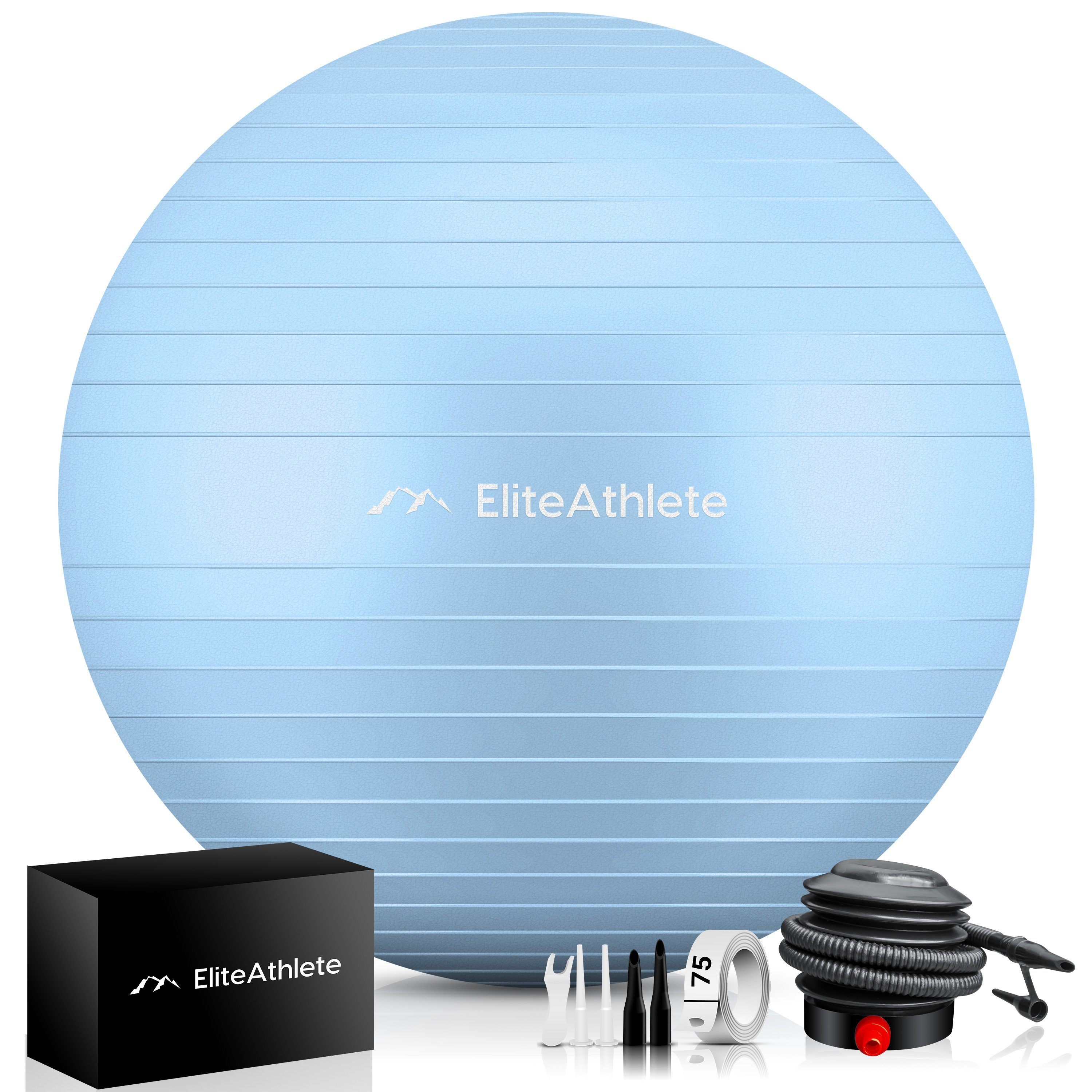 EliteAthlete Gymnastikball Gymnastikball Sitzball Büro ergonomisch - Fitness Yoga Schwangerschaft Frosty Cloud
