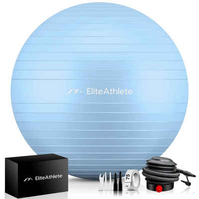 EliteAthlete Gymnastikball »EliteAthlete® Gymnastikball - Sitzball- Anti Burst - Yogaball - Fitness Gym Pilates Core Büro Stuhl Schwangerschaft - Yoga Ball inkl. Luftpumpe«