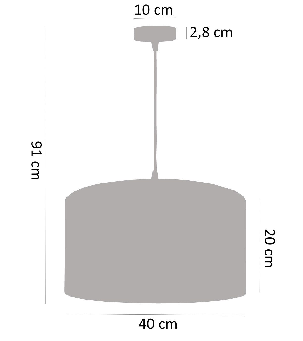 Leuchtmittel cm, der Kiom Pendelleuchte P grey höhenverstellbar nicht abhängig Montage, Jalua 40 inklusive, Ø Leuchtmittel bei gold & Velours Hängeleuchte