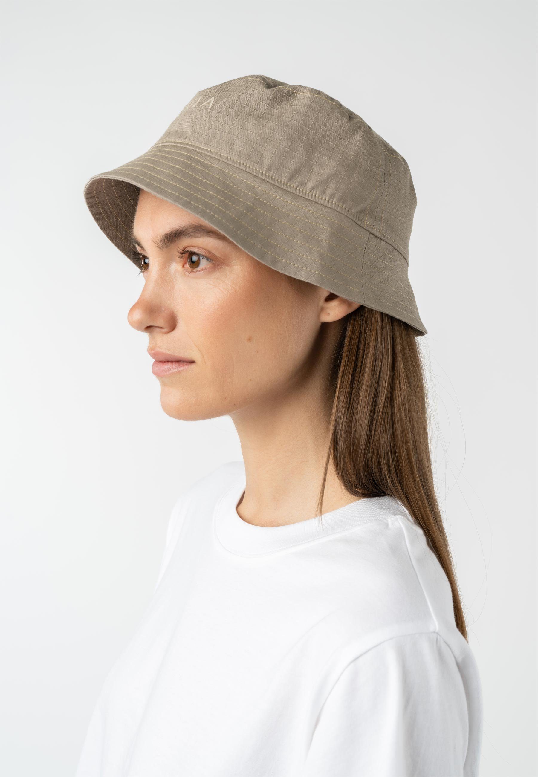 MELA Schirmmütze Bucket Hat Gesteppte Krempe AFTAB taupe