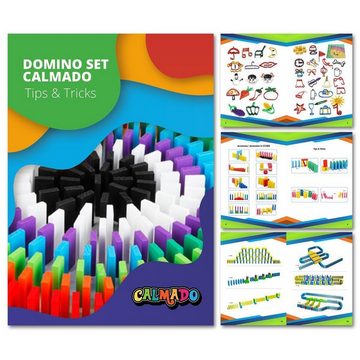 Calmado Spielesammlung, Domino Steine Spiel aus Holz Dominosteine im Set + Tasche + Anleitung
