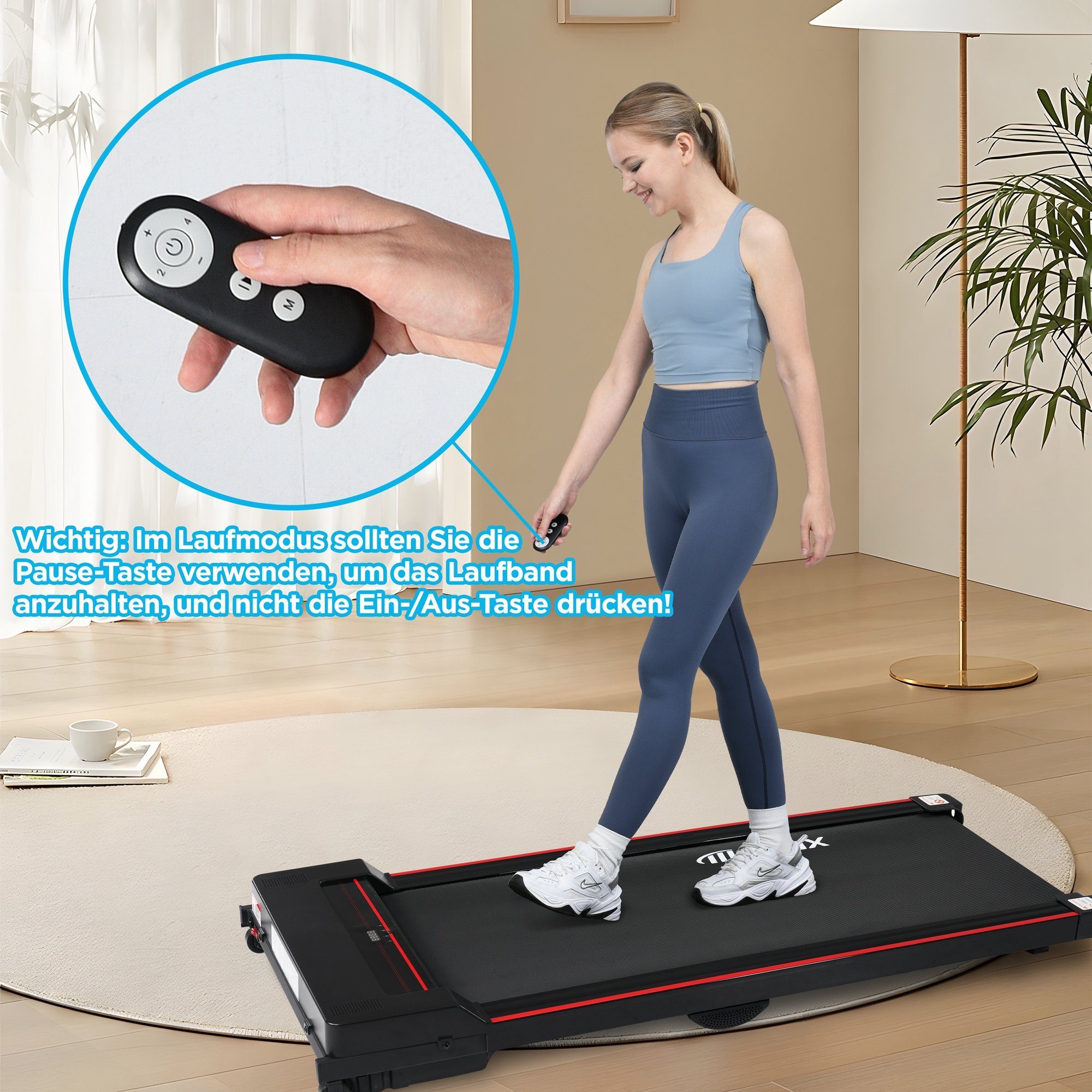 Pad 1-8 Underdesk Treadmill, Jogging KM/H, Merax Walking Laufband,