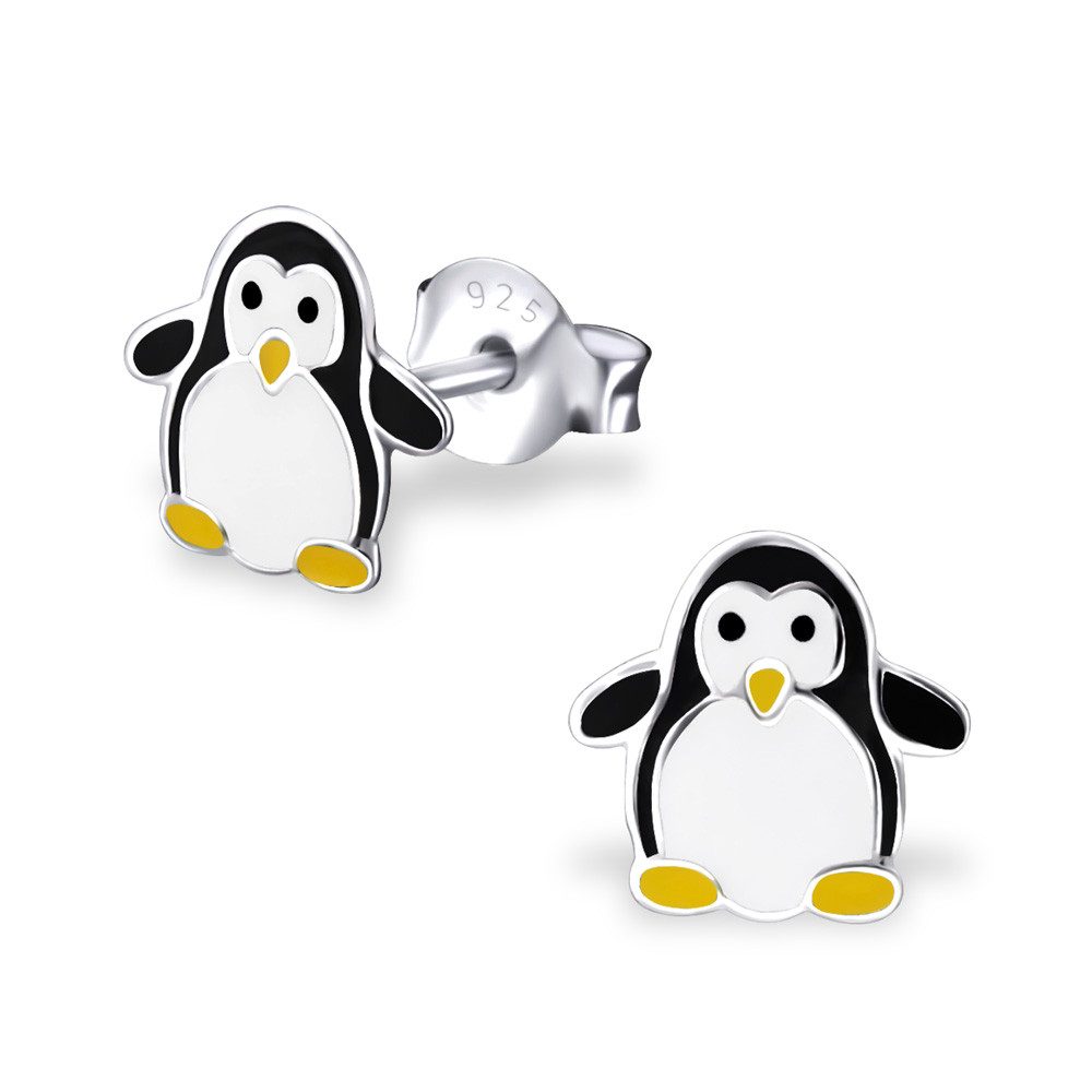 Ohrring-Set Ohrstecker Pinguin aus 925 Silber Kinder