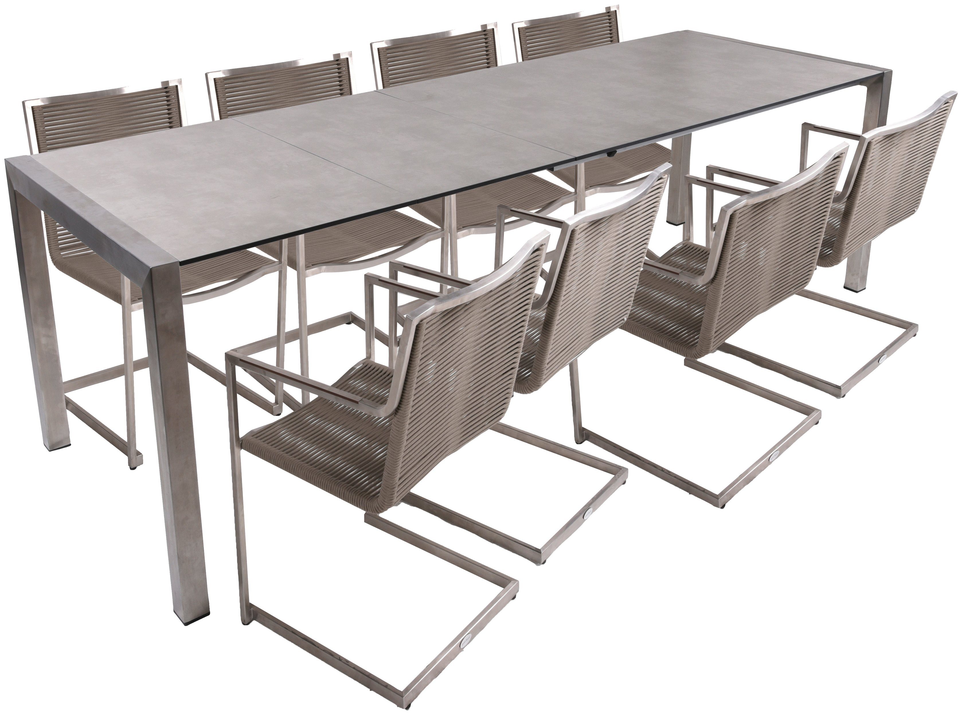 Garden Pleasure Garten-Essgruppe SIENNA, (9-tlg), mit ausziehbarem Tisch