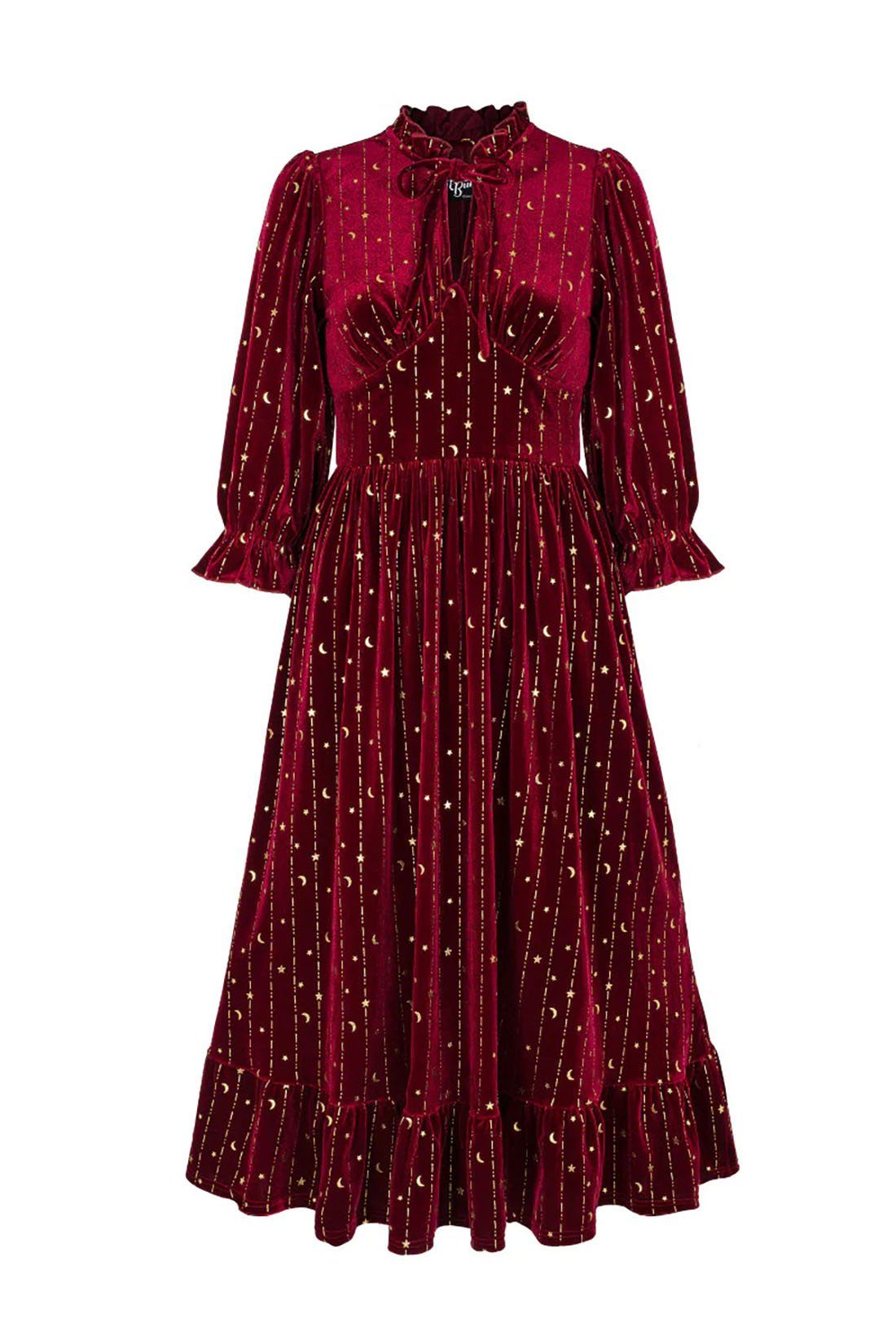 Hell Bunny A-Linien-Kleid Galactica Samt Dress günstig online kaufen