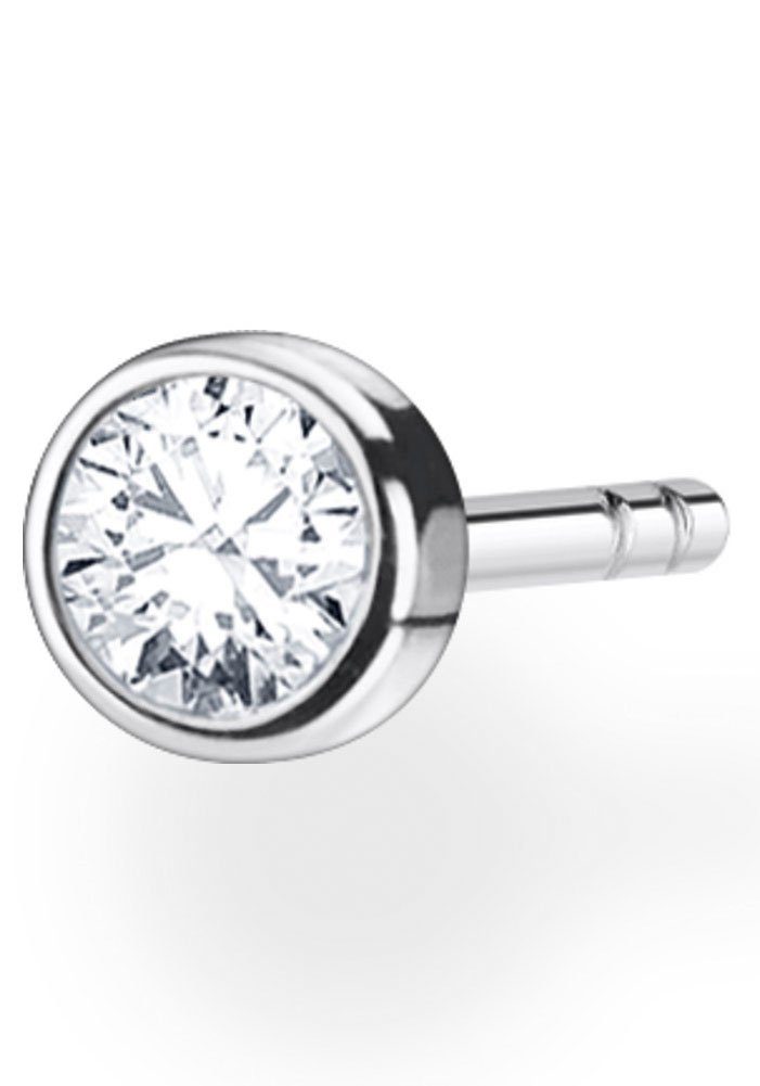 THOMAS SABO Single-Ohrstecker weißer Stein gold, weißer Stein silber, mit Zirkonia (synth)