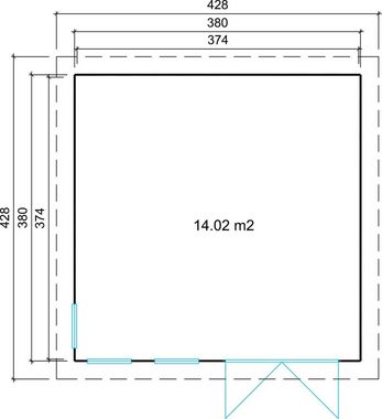 Alpholz Gartenhaus Aldo-28 B, BxT: 428x428 cm, Beige