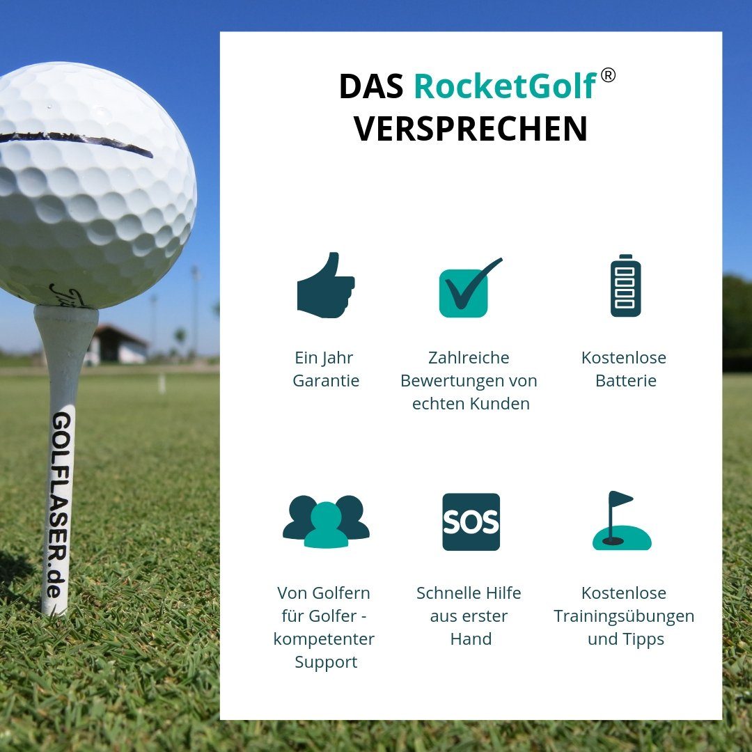 RocketGolf Golflaser Birdie Pro SLOPE Golf-GPS-Gerät (Golflaser, 1300m Reichweite, FlagFinder, Wasserfest, RangeFinder)