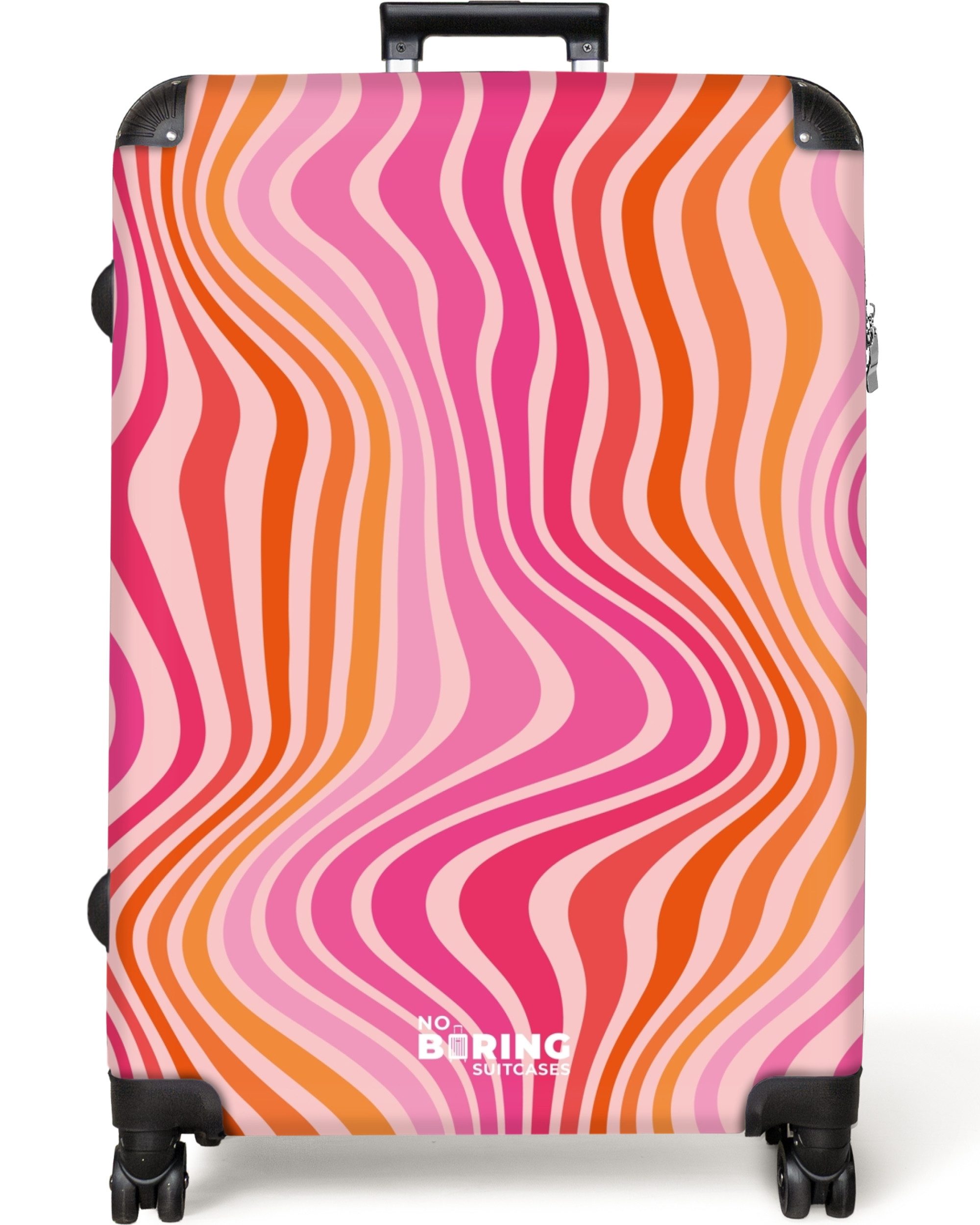 NoBoringSuitcases.com© Hartschalen-Trolley Rosa und orangefarbene Wellenlin günstig online kaufen
