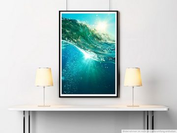 Sinus Art Poster 90x60cm Poster Fotografie Klare blaue Meereswelle