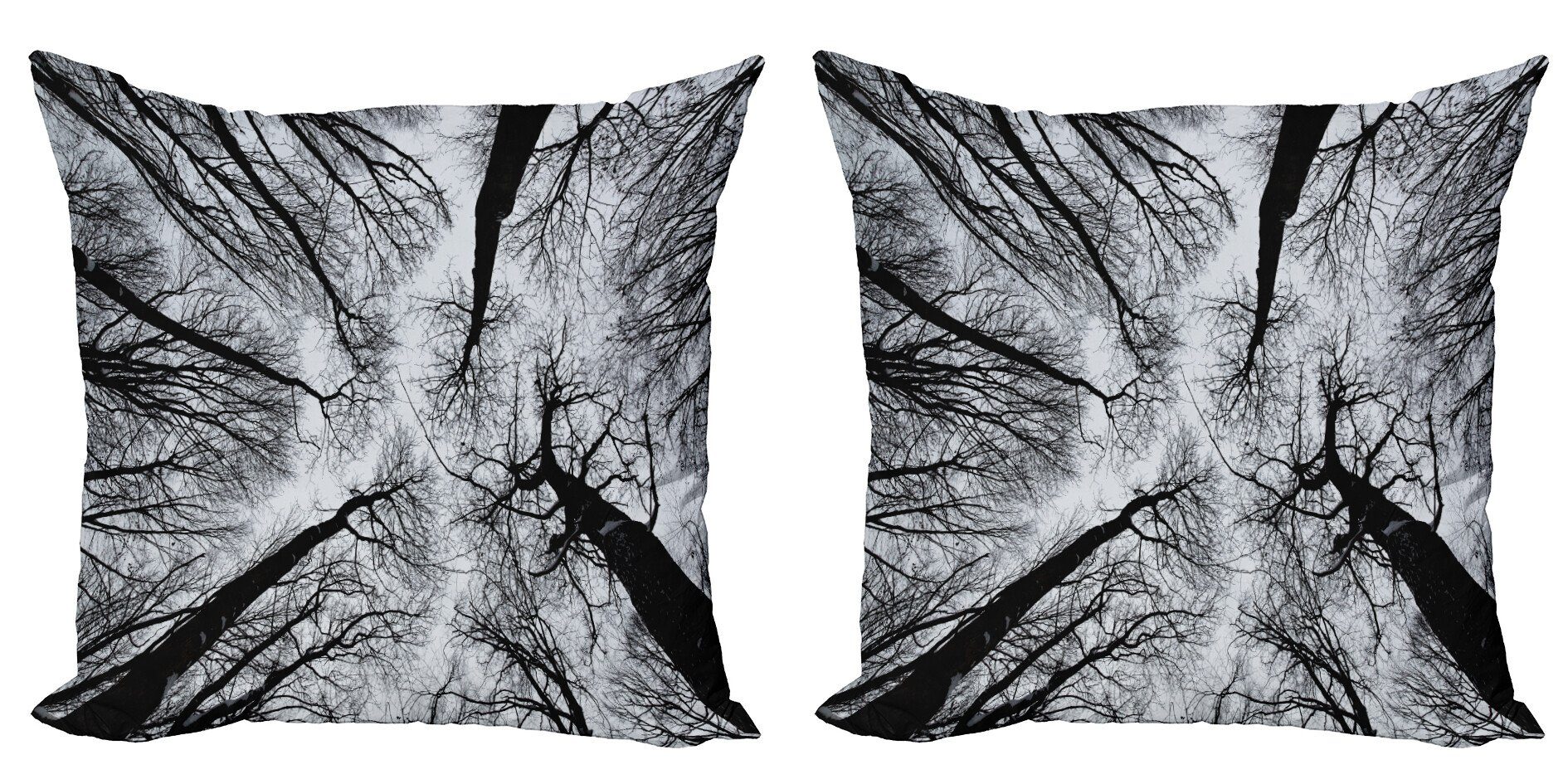 Abakuhaus Baum Winterwald Grusel Digitaldruck, Stück), Accent Dunkler Kissenbezüge (2 Doppelseitiger Modern