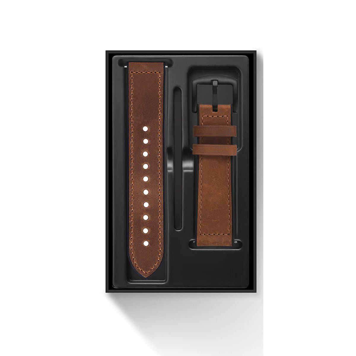 Jormftte 20mm watch Uhrenarmband,Smart Uhrenarmband Kunstlederarmband,Schwarz