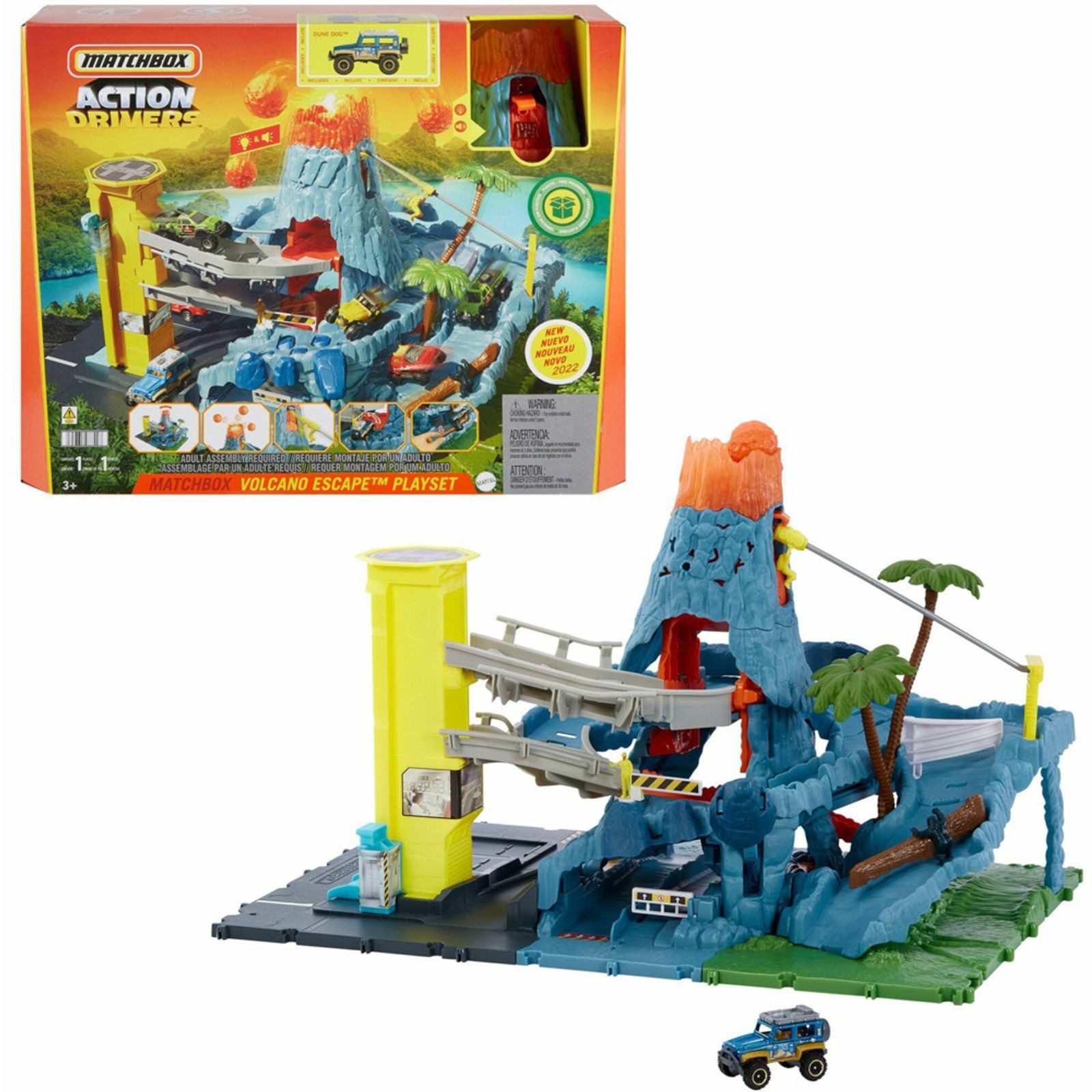 Mattel® Spielzeug-Auto Mattel Matchbox Action Drivers Spielset Vulkanausbruch Spielzeugauto