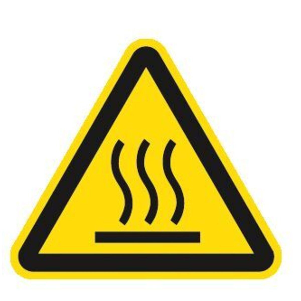 MOEDEL Hinweisschild Warnung vor heißer Oberfläche ISO 7010 Folie selbstklebend 10 cm Seite