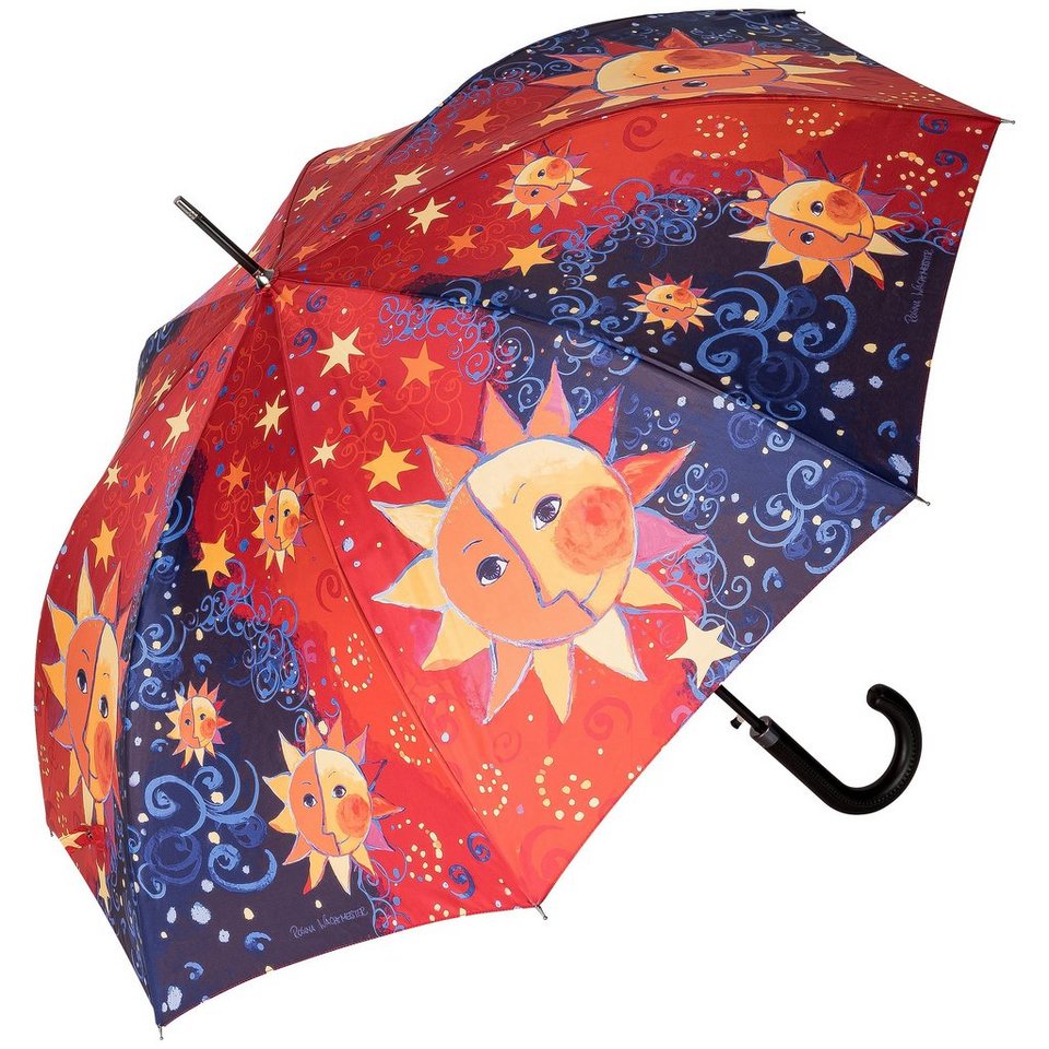 von Lilienfeld Stockregenschirm VON LILIENFELD Regenschirm Auf-Automatik  Rosina Wachtmeister: Sole Stabil Bunt Sonne Mond Sterne Stockschirm Kunst,  Kunstmotiv