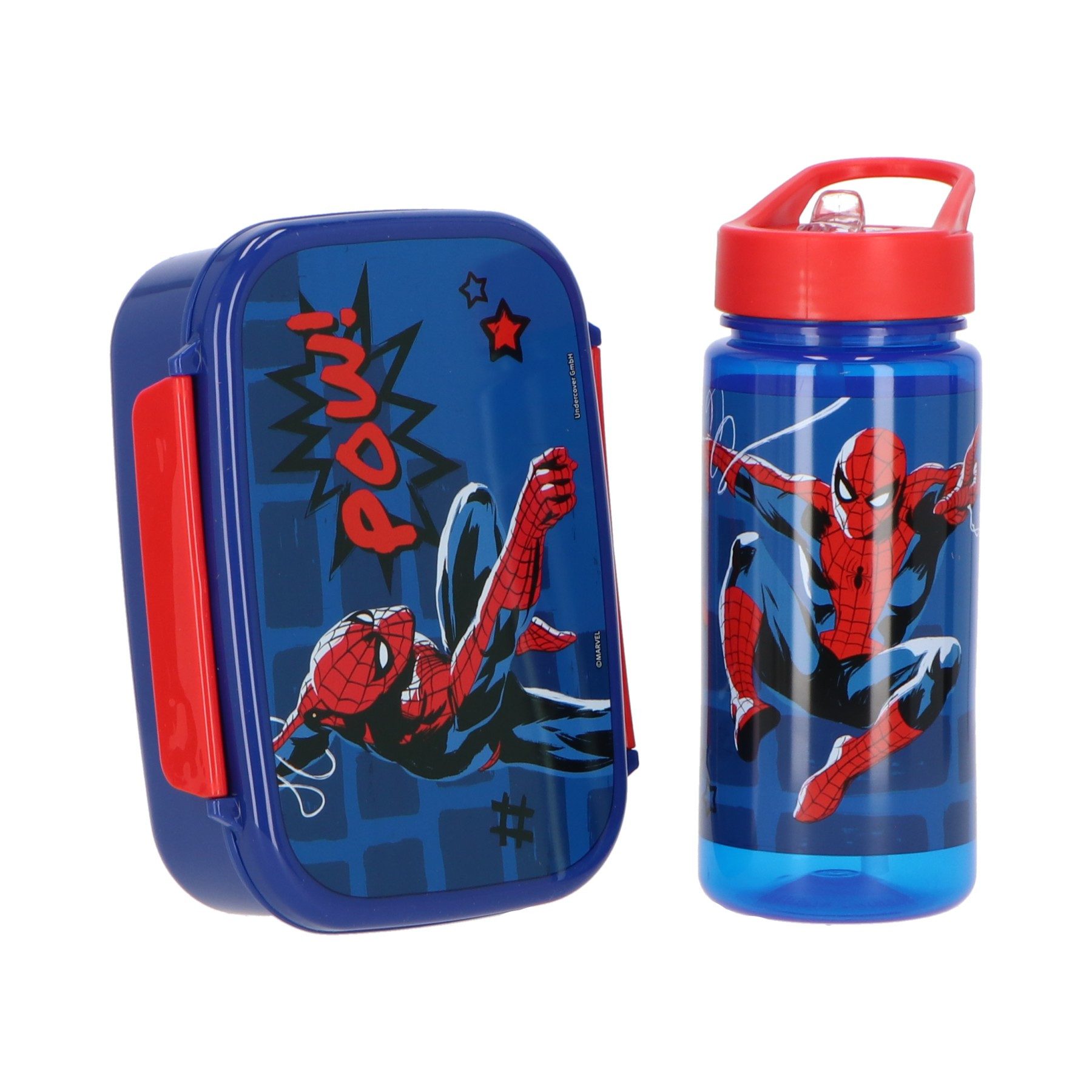 Spiderman Lunchbox Spider-Man Lunch Set Brotdose Trinkflasche Kinder, (1 x Brotdose, 1x Trinkflasche), Brotdose & Trinkflasche