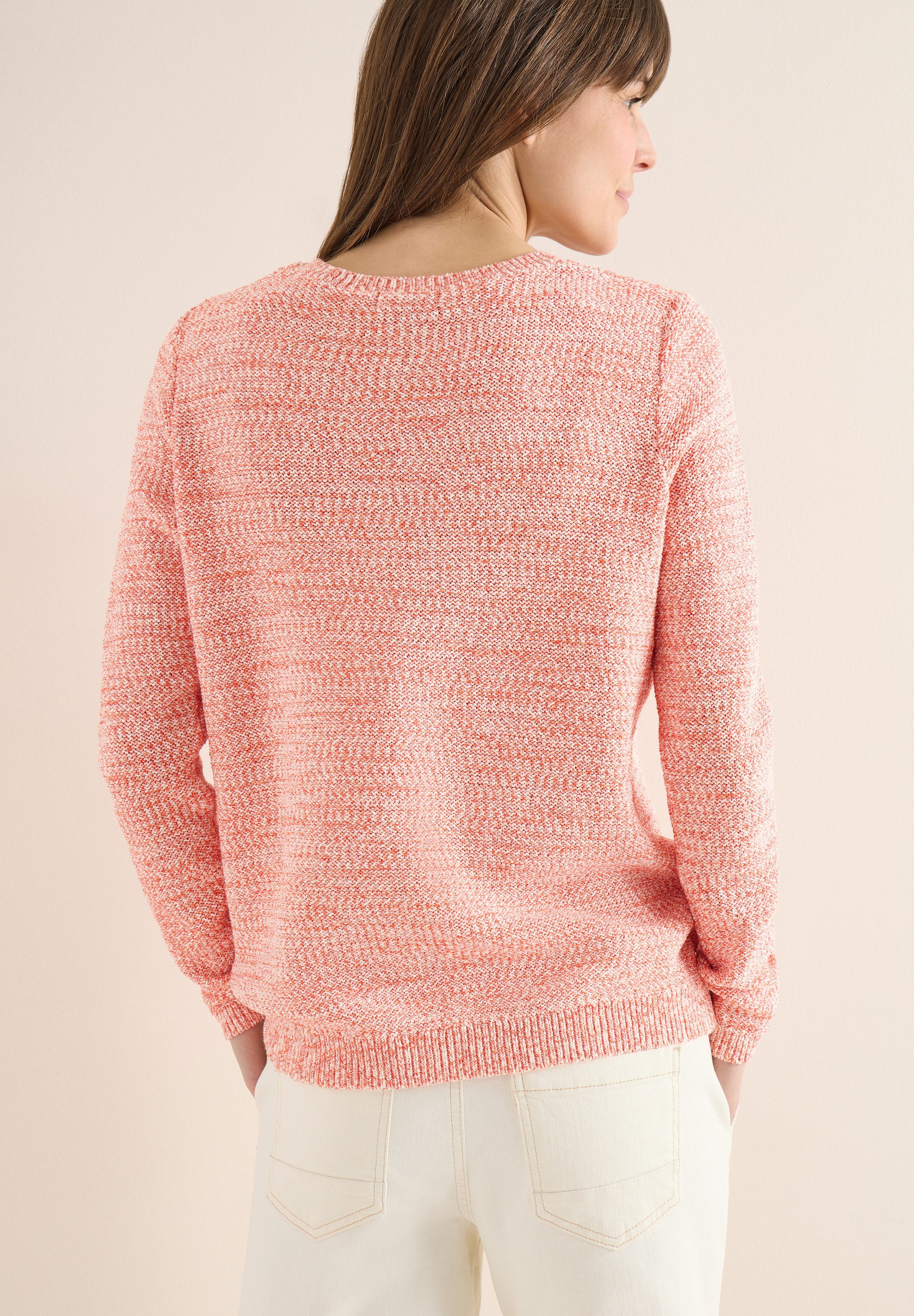 CECIL Strickpullover meliert, mit Rundhals