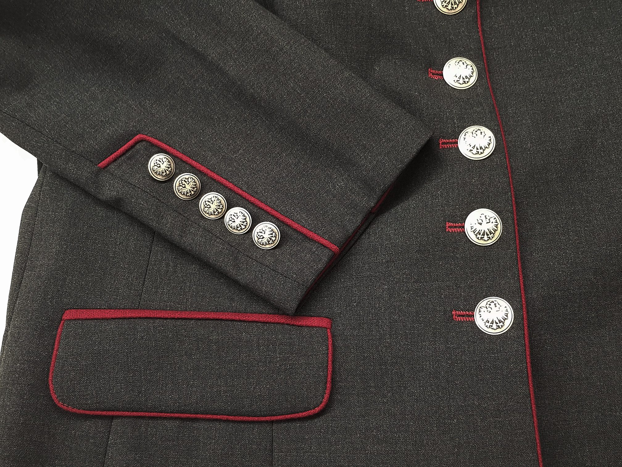 Moschen-Bayern Trachtenblazer Trachtenblazer Damen Trachtenjacke Trachtenjanker Blazer Schwarz Grau mit Stehkragen