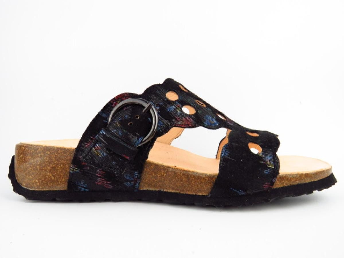 Think! Mizzi schw kombi (Blumen) Pantolette