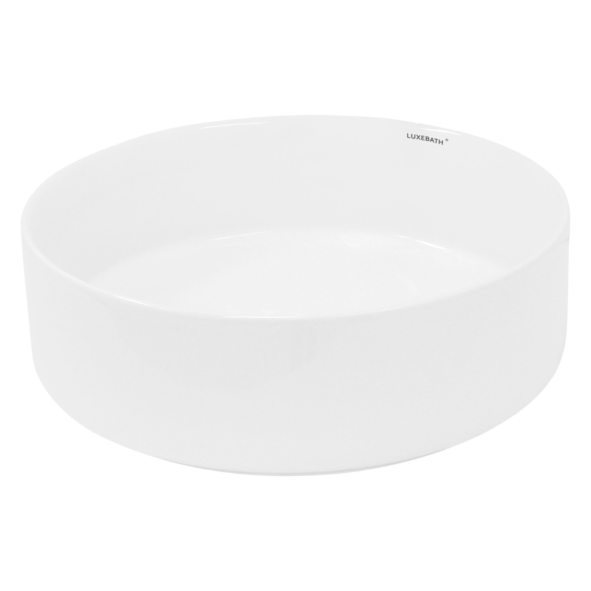 LuxeBath Waschbecken Aufsatzwaschbecken aus Keramik Handwaschbecken Wasserfall Waschtisch, Handwaschbecken Waschplatz Rund für Badezimmer und für Gäste-WC