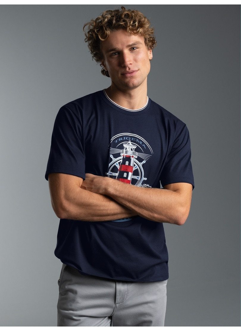 Trigema T-Shirt TRIGEMA T Shirt mit Leuchtturm Motiv (1-tlg)