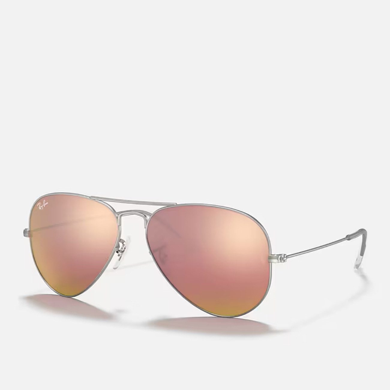 Sonnenbrille Ray-Ban Aviator Large RB3025 019/Z2 Matte Silver Brown Mirror Pink