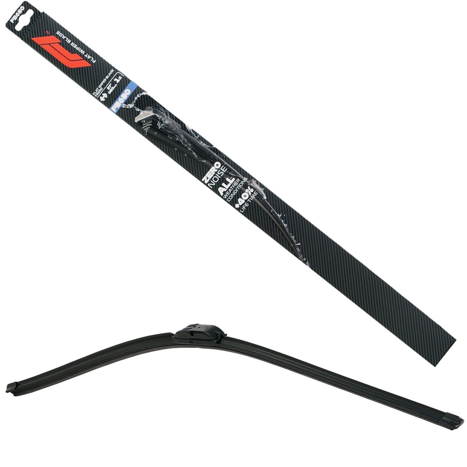 Formula 1 Scheibenwischblätter F1 FB680 Wischerblatt 680mm Scheibenwischer, vorne, (Packung), 27" Flachbalkenwischer Spoiler Multi Adapter-System Fahrer Beifahrer
