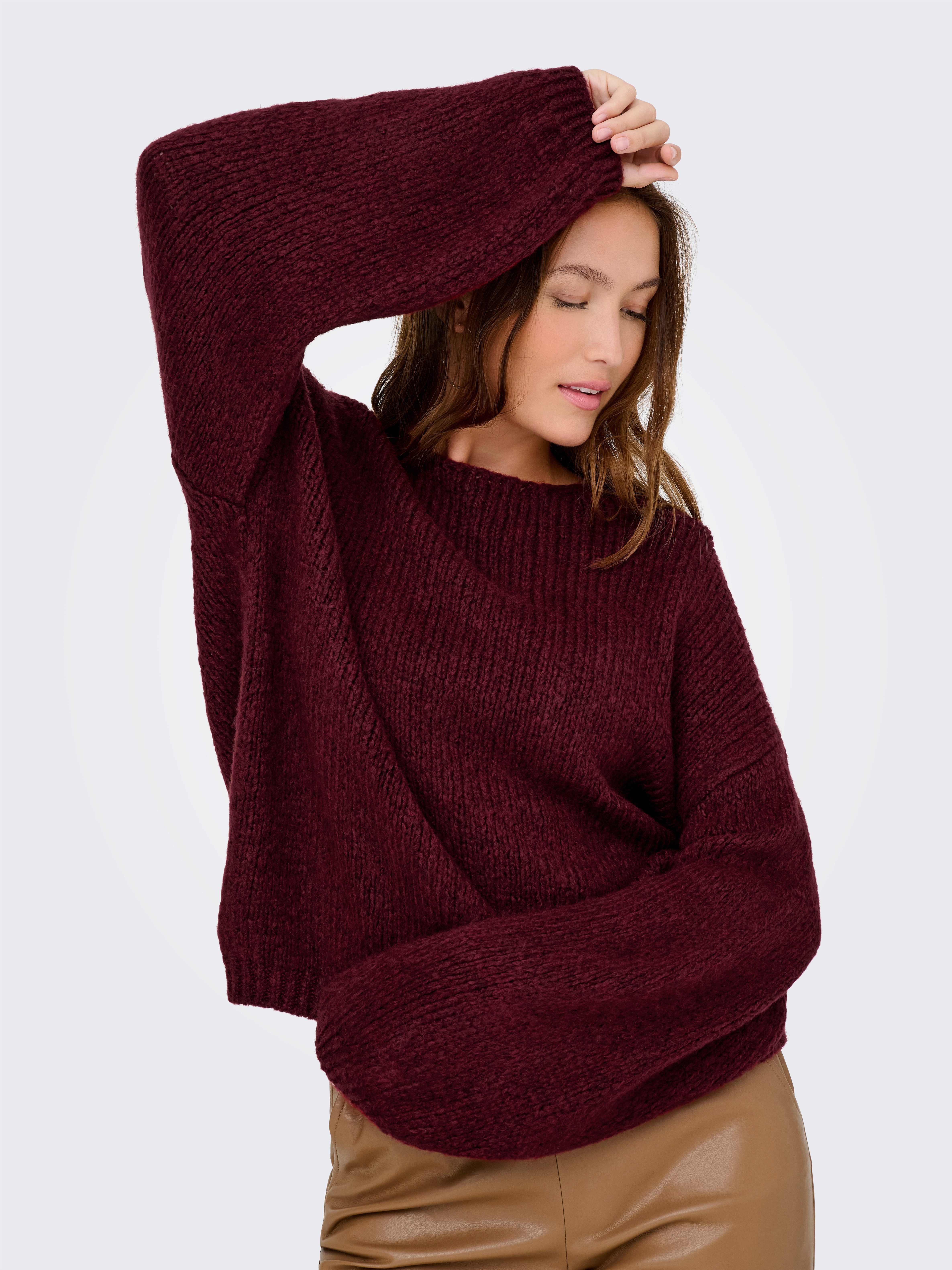 JDY V-Ausschnitt-Pullover JDYDINEA L/S REVERSIBLE PULLOV. KNT NOOS Kunstfas günstig online kaufen