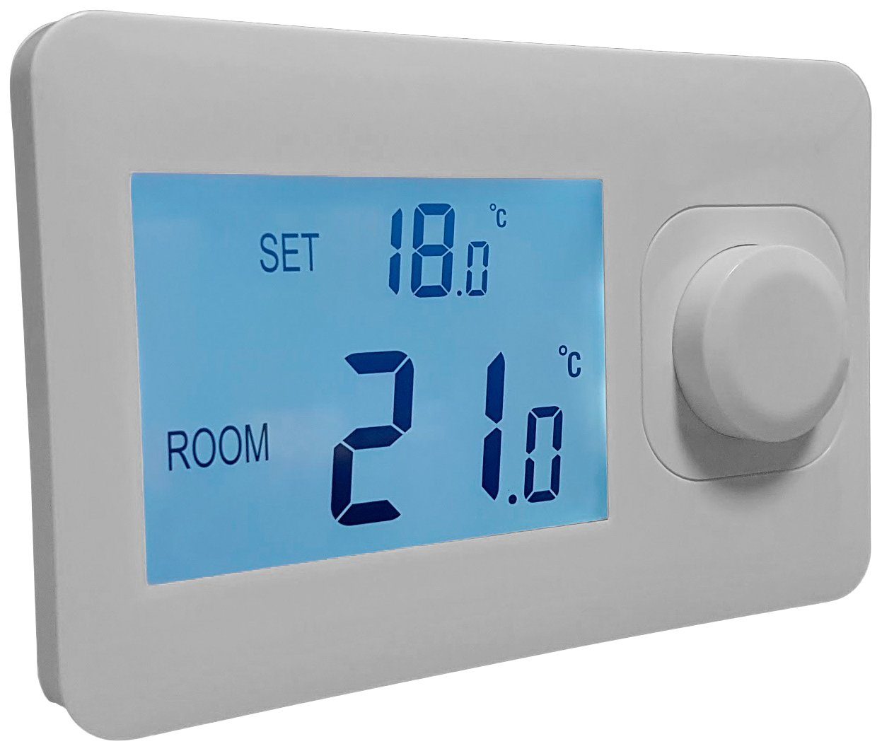 easy Infrarot Heizsysteme Römer Raumthermostat mit Optima Funk, RF LCD-Display