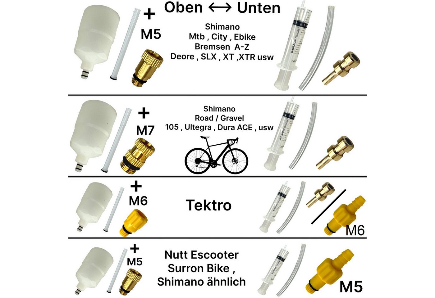 Thumbnail - Fantic26 Fahrrad-Montageständer Service Kit 100ml SHIMANO Mineralöl Scheibenbremsen M5 Befüllbecher