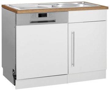 KOCHSTATION Spülenschrank KS-Samos 110 cm breit, inkl. Tür/Sockel für Geschirrspüler