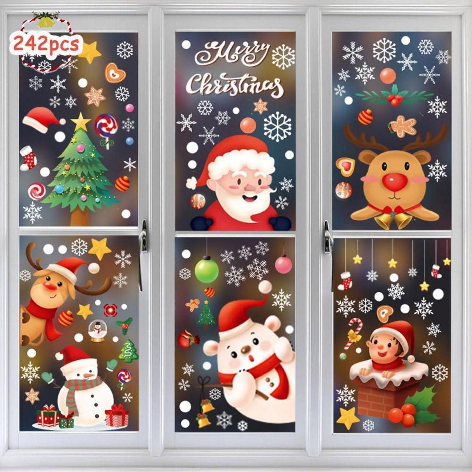LuxusKollektion Fensterdekoration Fenstersticker Weihnachten 242 Teile 9 Blatt