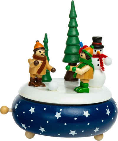 SIKORA Weihnachtsfigur »SIKORA SD04 Spieldose Spieluhr für Weihnachten aus Holz mit Schneemann Musik O Tannenbaum«