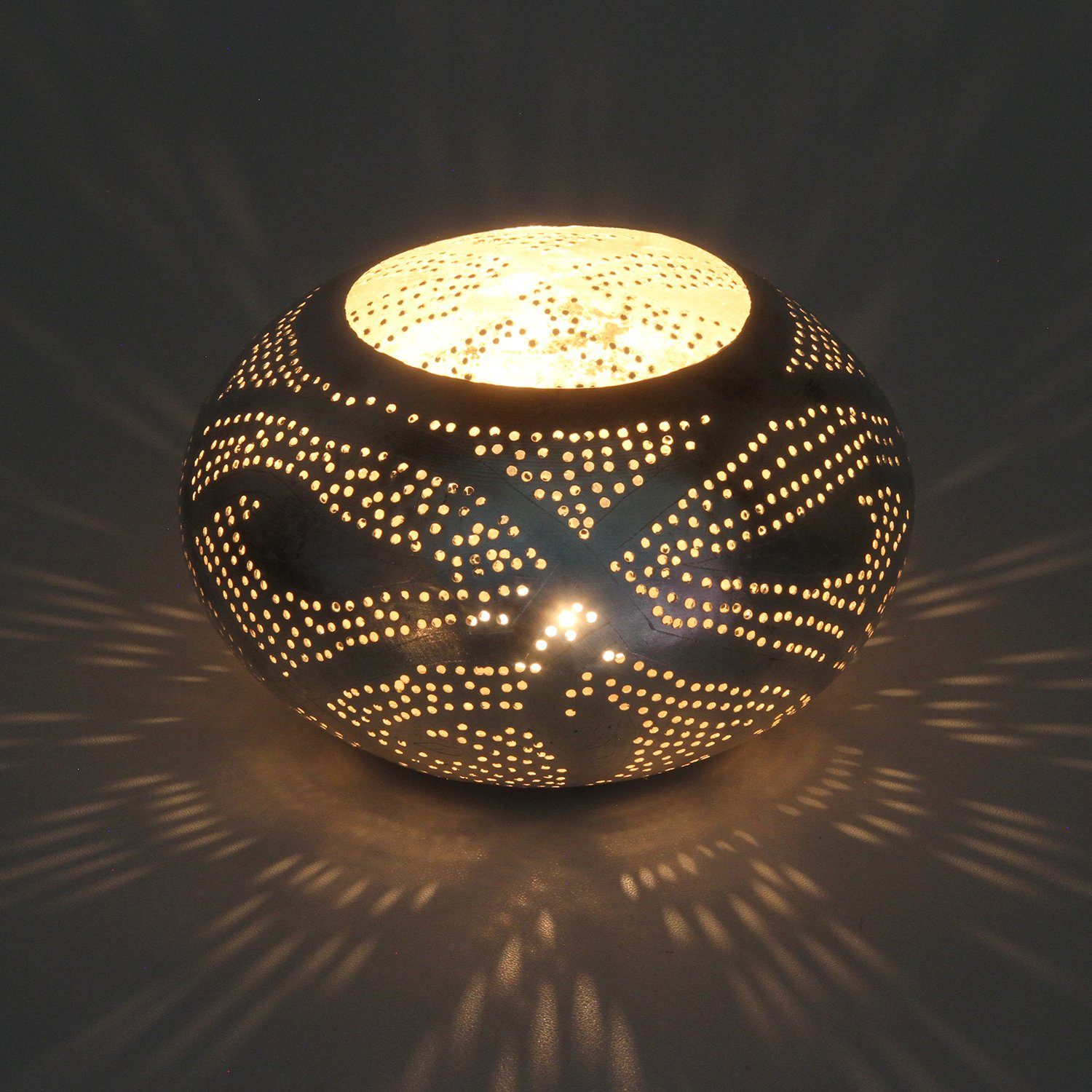 Moro St), Marokkanische Teelichthalter aus Laterne Windlicht Nureddin Casa versilberten Windlicht Messing (1 echt Orientalisches