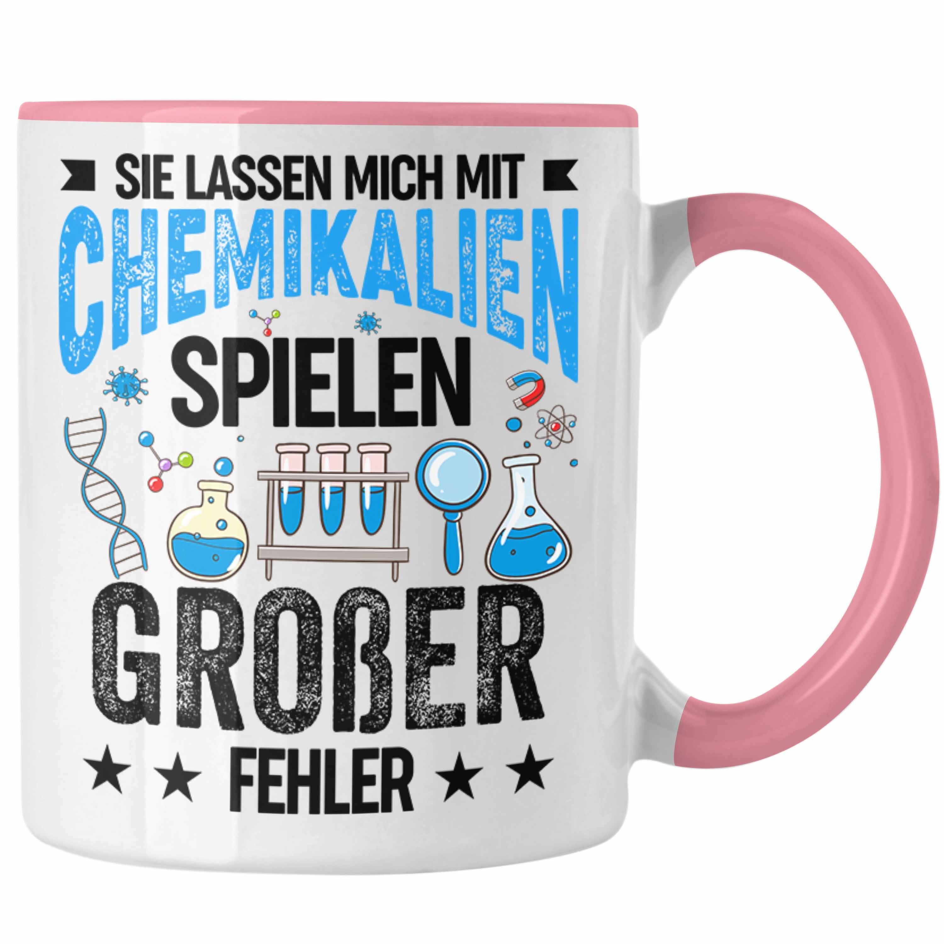 Trendation Tasse Trendation - Sie Lassen Mich Mich Chemikalien Spielen Tasse Geschenk für Chemiker Chemie-Lehrer Student Rosa