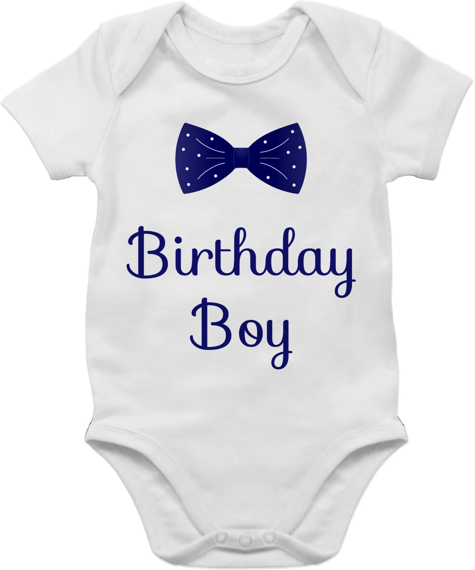 Shirtracer Shirtbody Birthday Boy - Fliege Geburtstag Geschenk für Babys 1 Weiß