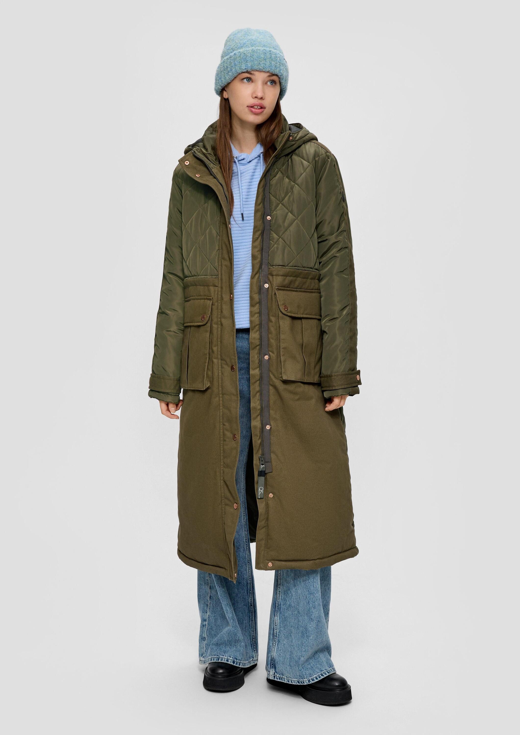 QS Wintermantel Outdoor-Mantel Mantel im Fabricmix günstig online kaufen