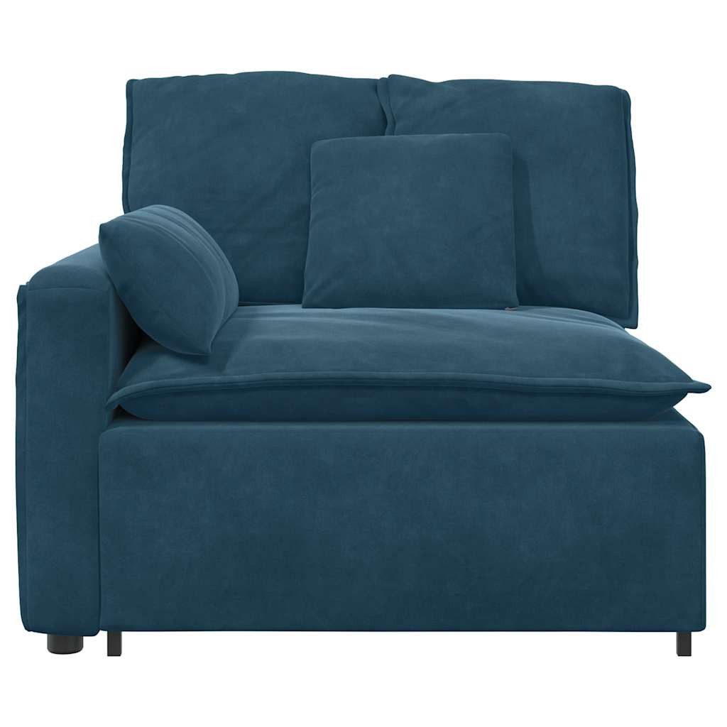 vidaXL Sofaelement Modulares Sofa Endmodul mit Armlehne Kissen Blau 100 cm