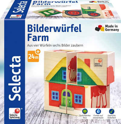Selecta Puzzle »4 Teile Selecta Kleinkindwelt Holz Kinder Würfel Puzzle Farm 62052«, Puzzleteile