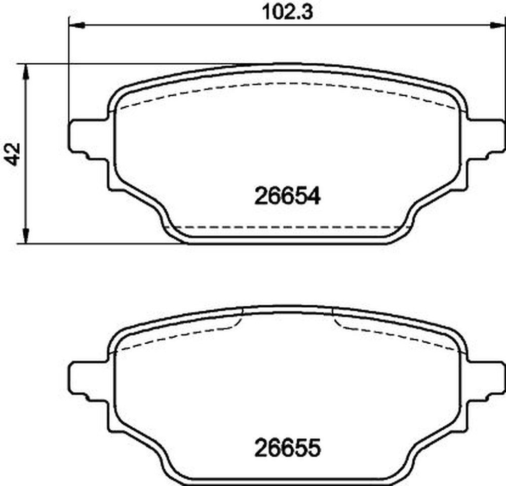 Hella Bremsbelag HELLA 8DB 355 046-001 Bremsbelagsatz, Scheibenbremse