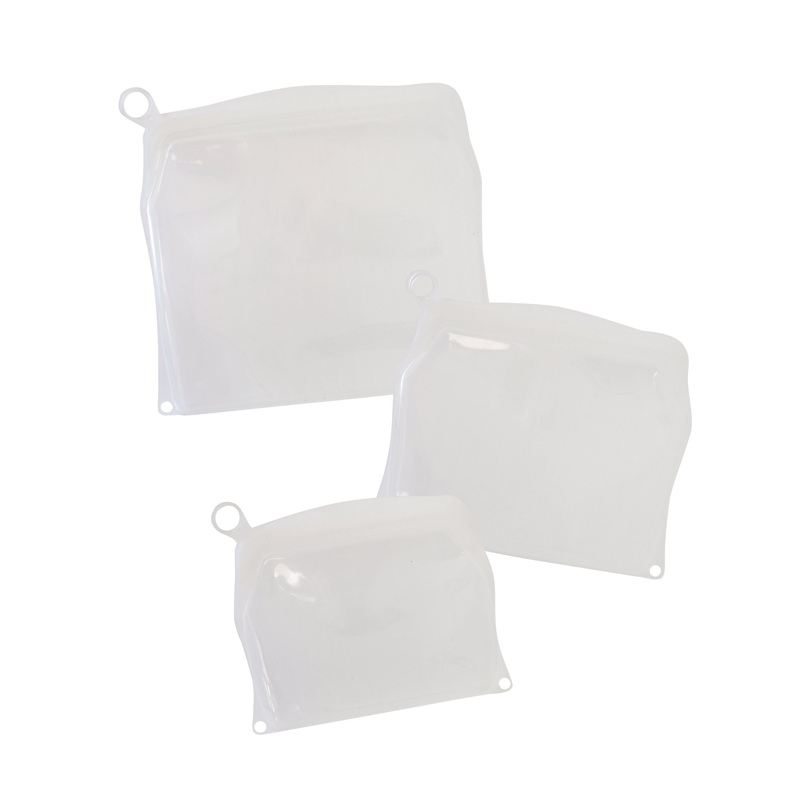 pandoo Gemüsebeutel Wiederverwendbare Silikonbeutel, Lebensmittel- und Gefrierbeutel, (3-tlg)