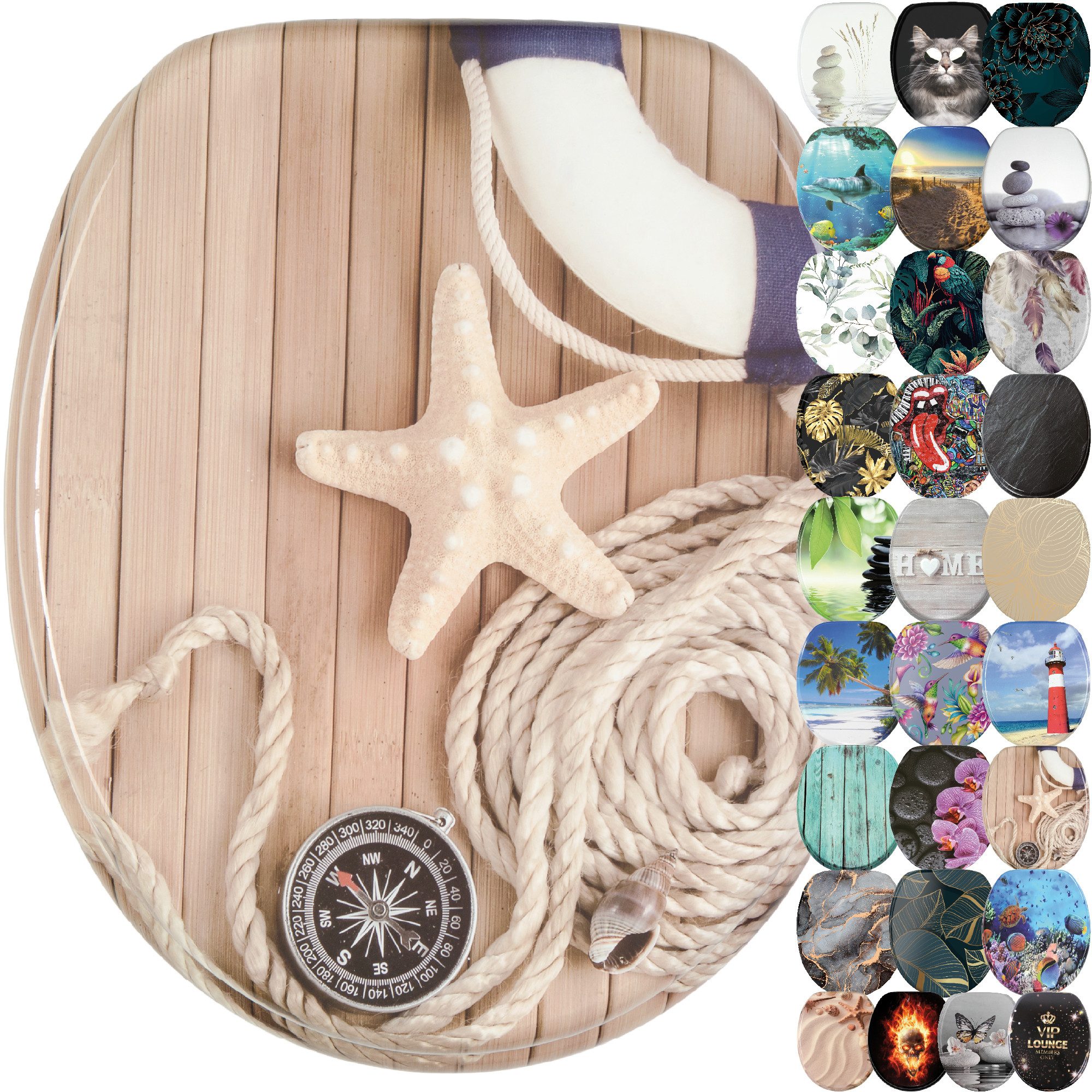 Sanilo WC-Sitz mit Absenkautomatik, viele schöne Toilettensitze direkt vom Hersteller, Premium Toilettendeckel, moderner Klodeckel, leichte Montage