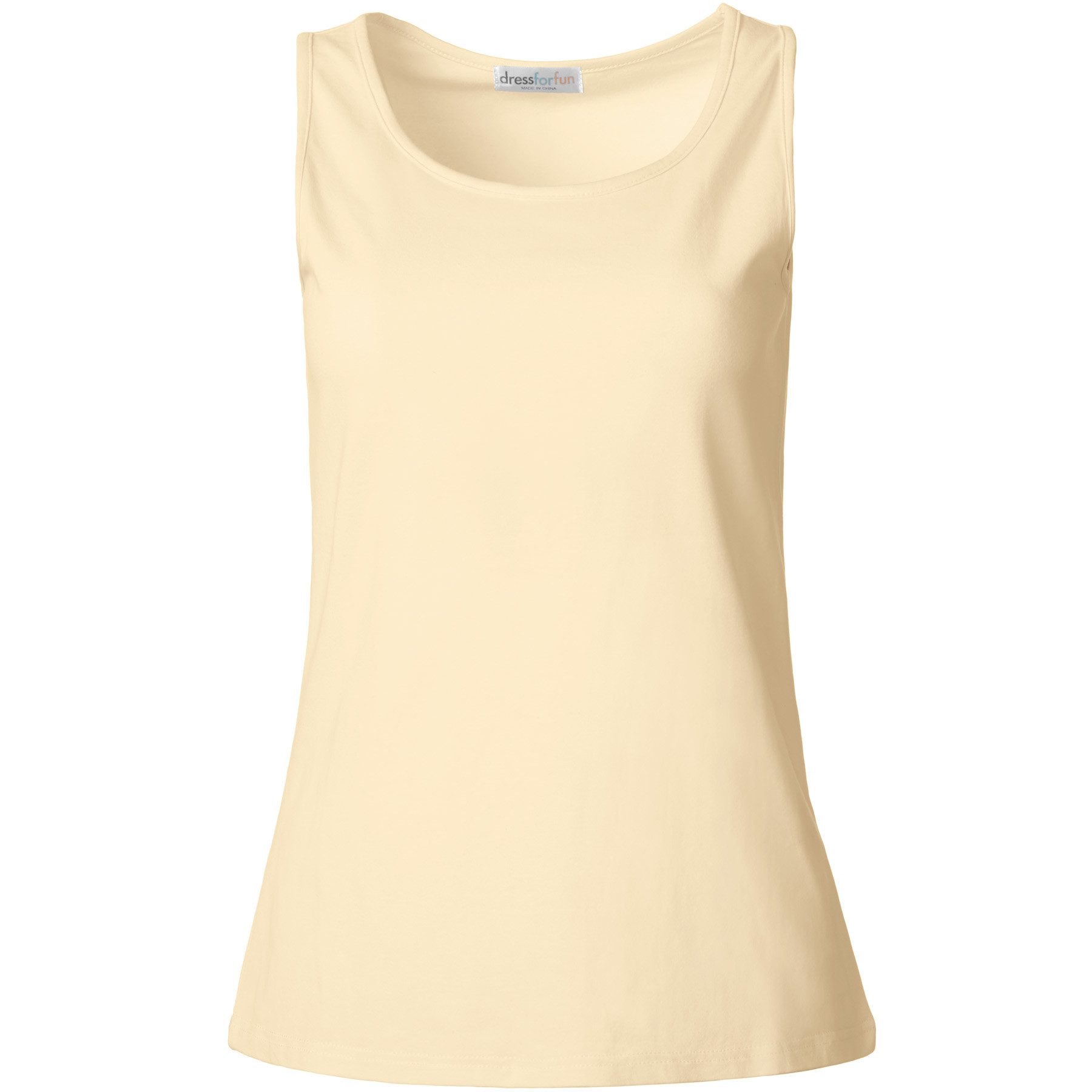 dressforfun Tanktop Achselshirt, Für viele Outfits und Auftritte, Einfarbiges Damen Top (Trägershirt, Konfektionsgröße L in beige) Leicht körperbetonter Schnitt – Bild 2 von 5