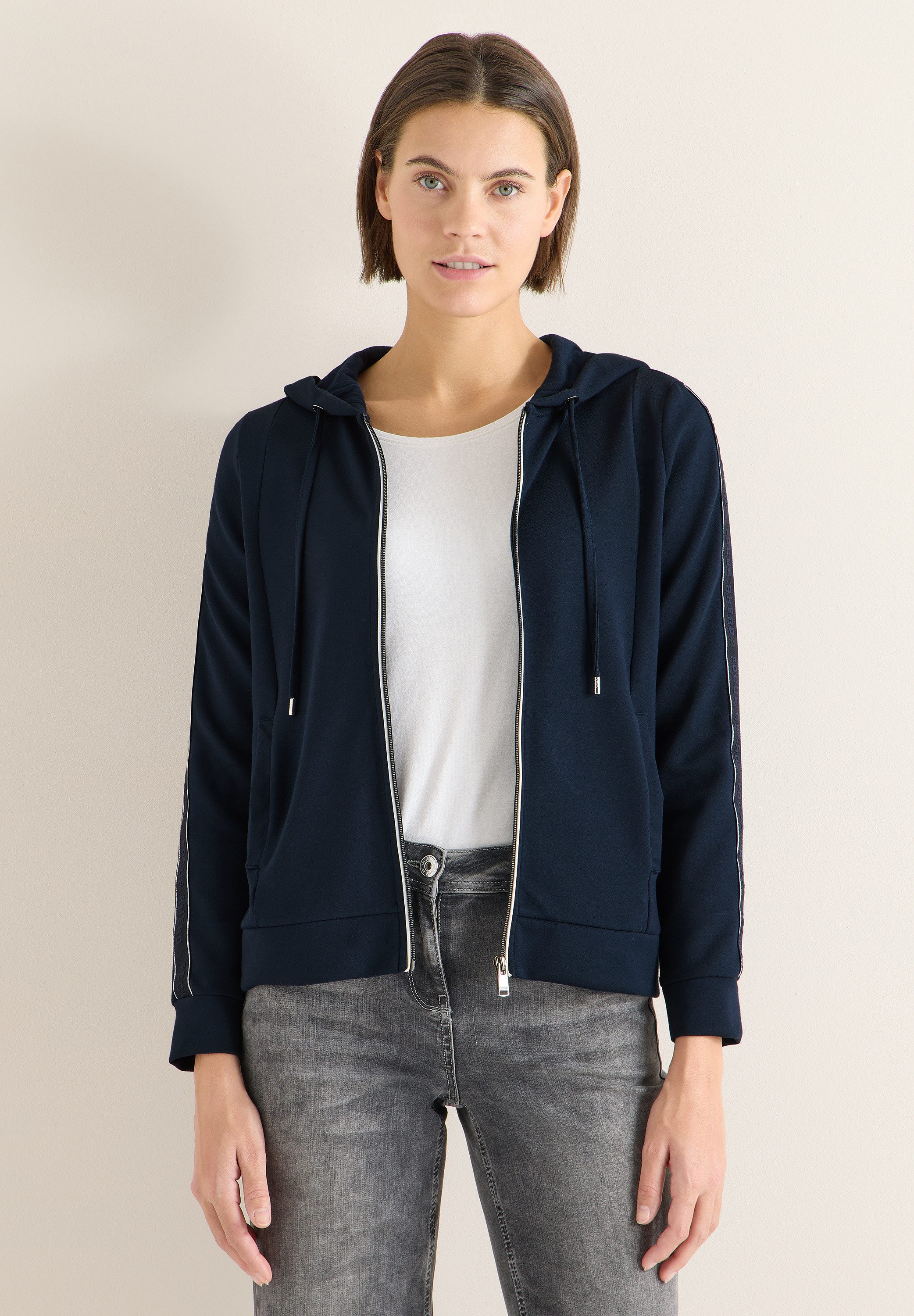 CECIL Sweatjacke mit Kontrastdetail