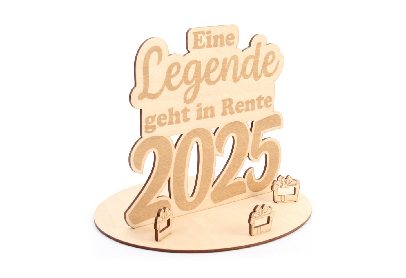 Thumbnail - Kreative Feder Glückwunschkarte Origineller 3D Geschenk-Aufsteller zur Rente aus Holz mit LED Licht, originelle Geldgesc...