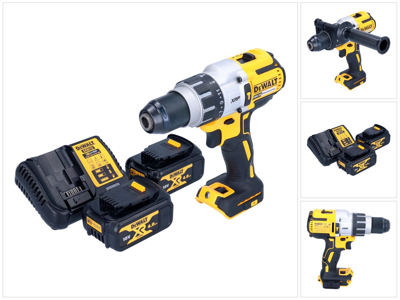 DeWalt Akku-Schlagbohrschrauber DCD 996 M2 18 V 95 Nm Brushless + 2x Akku 4,0 Ah + Ladegerät