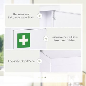 Kleankin Medizinschrank (Set, 1-St., Apothekerschrank) Medikamentenschrank mit 3 Fächern