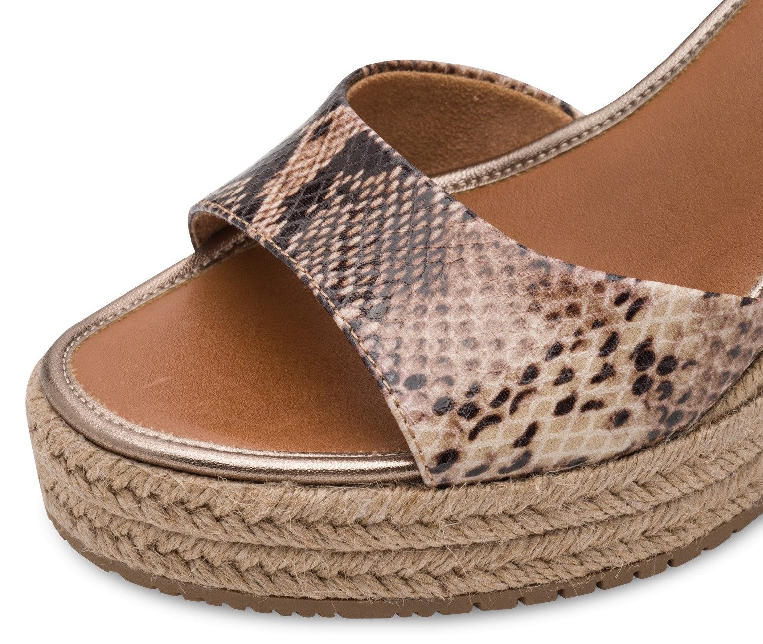 Tamaris Keilsandalette Plateau, Sommerschuh mit modischem Juterahmen