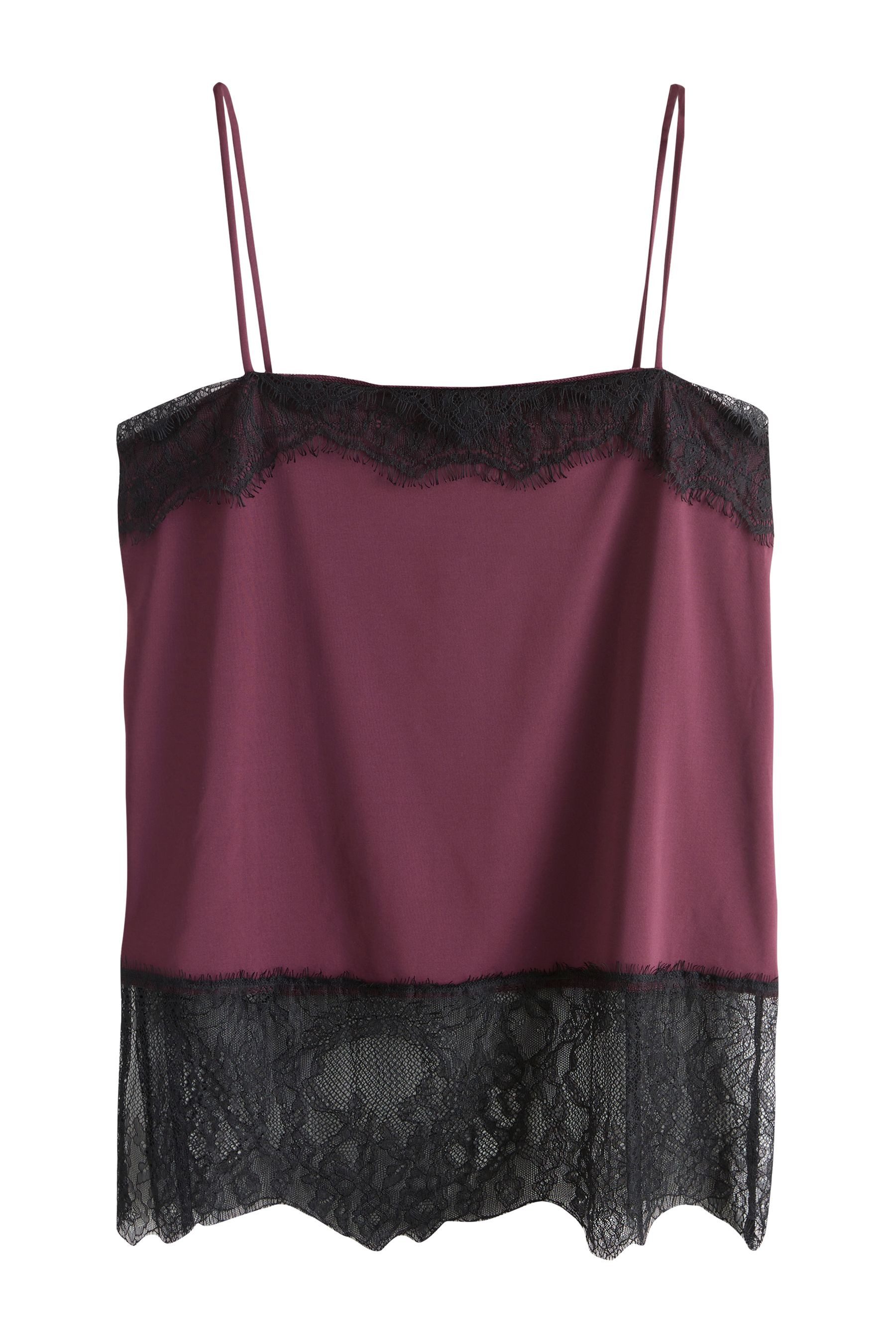 Next Trägertop Ärmelloses Camisole-Top mit Spitzenbesatz (1-tlg)