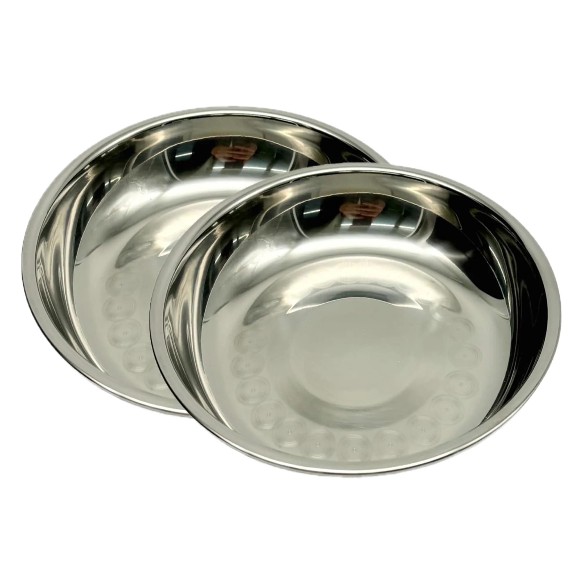 Norskskin Teller Edelstahl Teller 2 Pack 17 cm D für Suppen, Speisen und Salate 90 g, Ultraleicht